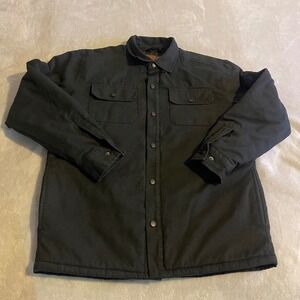Rugged‎ Elements Men's Black Insulated Work Shirt Jacket Lined Quilted Medium